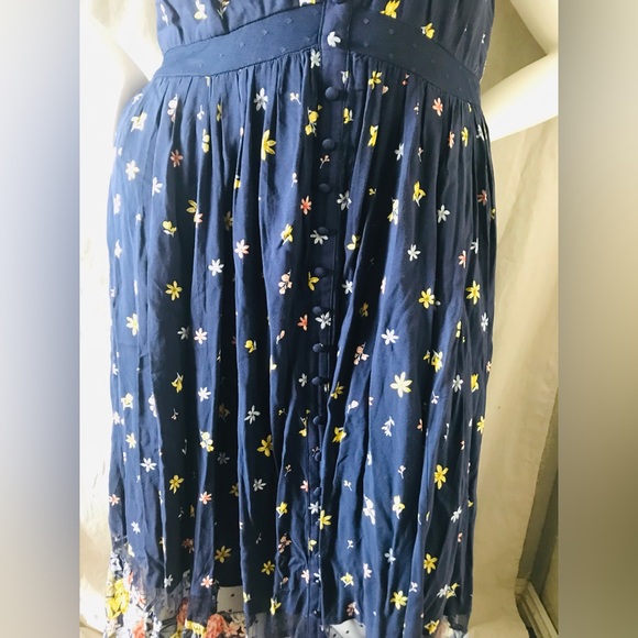 Torrid navy floral challis button maxi dress size 1 - Picture 4 of 16